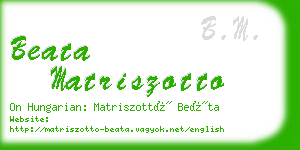 beata matriszotto business card